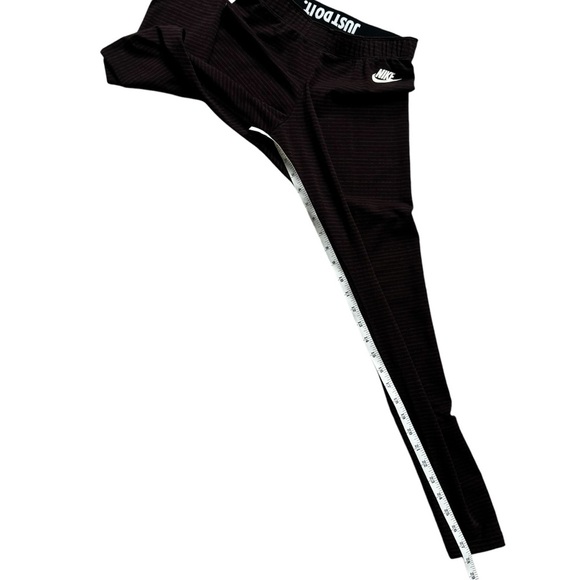 Nike Leggings Womens Small Leg A See Maroon Stripe Cotton Elastic Waist Mid Rise - Picture 5 of 9
